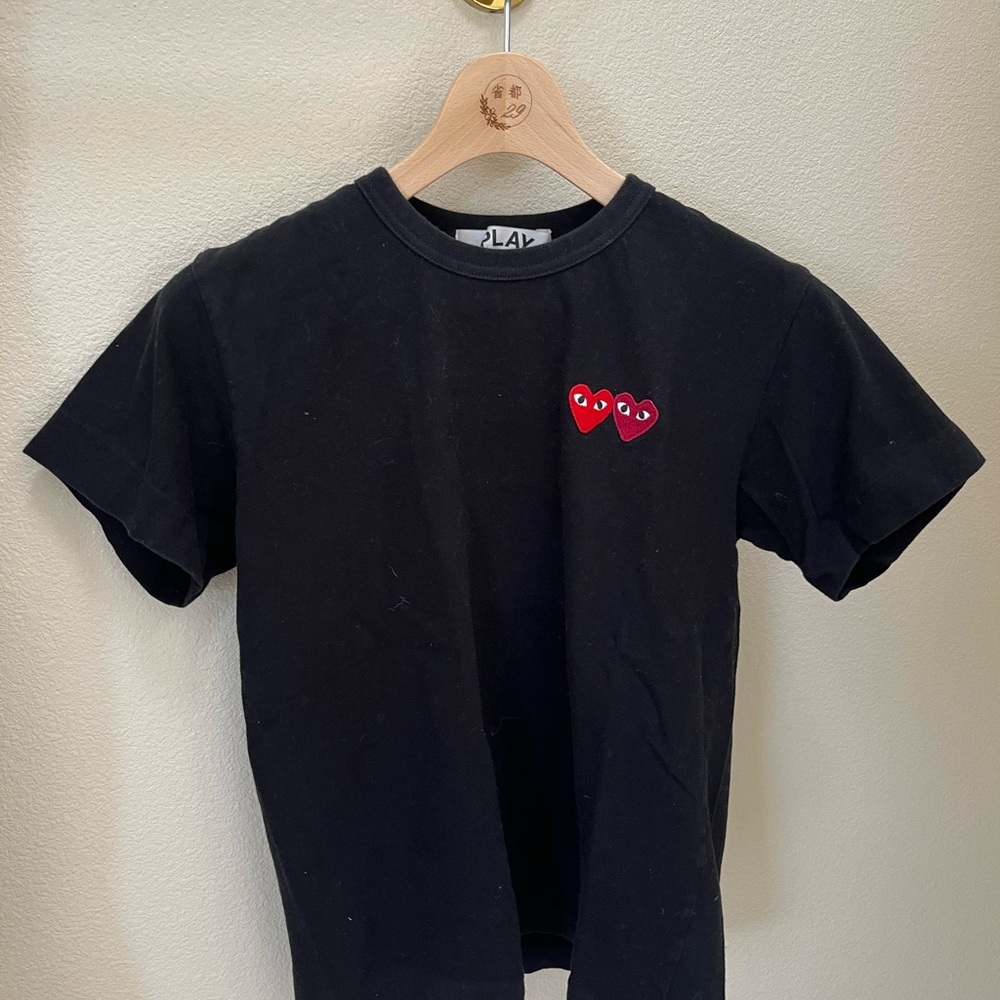 Kids Black T-Shirt with Red Heart Design